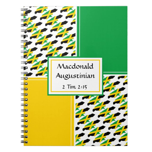 Personalised | JAMAICA MAP | Christian Scripture Notebook (Front)