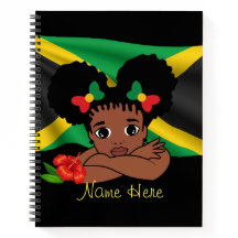 Personalised Jamaican Flag Girl Spiral Notebook
