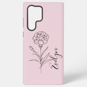 Personalised January Carnation Birth Flower Samsung Galaxy Case
