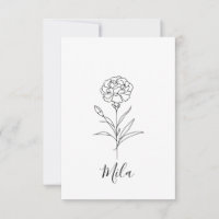 Personalised January Carnation Birth Flower