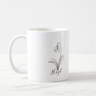 Personalised January snowdrop Birth Flower Coffee Mug
