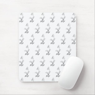 Personalised January snowdrop Birth Flower  Mouse Pad