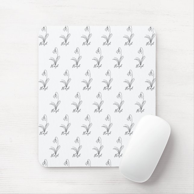 Personalised January snowdrop Birth Flower  Mouse Pad (With Mouse)