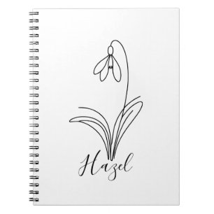 Personalised January snowdrop Birth Flower  Notebook