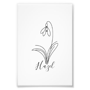 Personalised January snowdrop Birth Flower  Photo Print