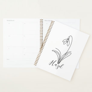 Personalised January snowdrop Birth Flower  Planner