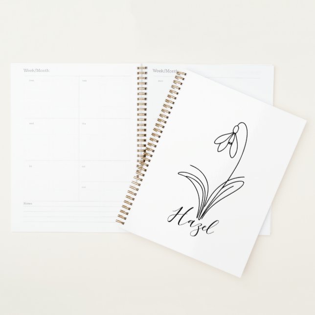 Personalised January snowdrop Birth Flower  Planner (Display)