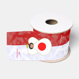 Personalised Japan Angel Flag Black Hair Red White Grosgrain Ribbon
