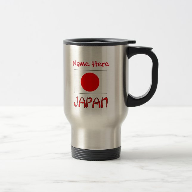 Personalised Japan Flag Heritage Travel Mug (Right)