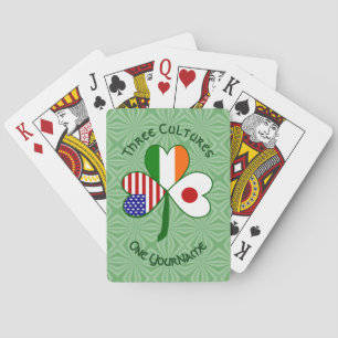 Personalised Japan Ireland USA Shamrock Playing Cards
