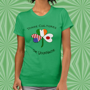 Personalised Japan Ireland USA Shamrock Women's T-Shirt