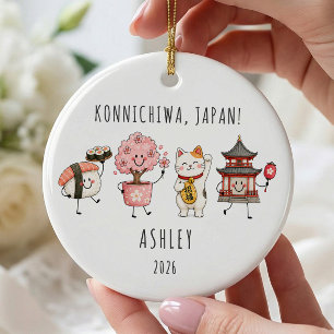 Personalised Japan Vacation Ornament