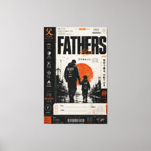 Personalised Japanese Fatherhood Canvas Art