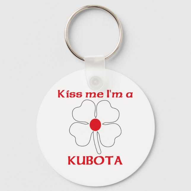 Personalised Japanese Kiss Me I'm Kubota Key Ring (Front)
