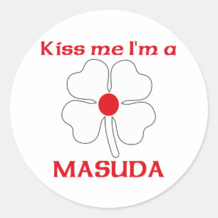 Personalised Japanese Kiss Me I'm Masuda Classic Round Sticker