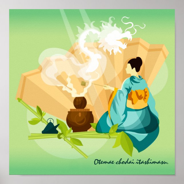 Personalised Japanese Tea Ceremony, Dragon Poster (Front)