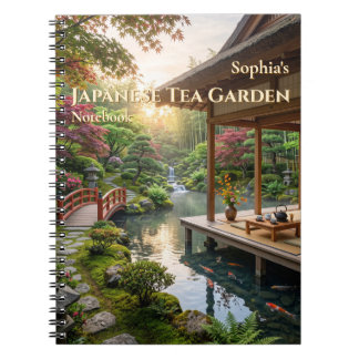 Personalised Japanese Tea Garden Spiral Notebook