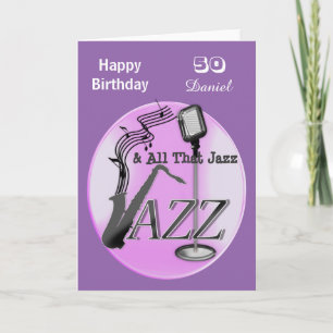Personalised Jazz Music Themed Happy Birthday Card