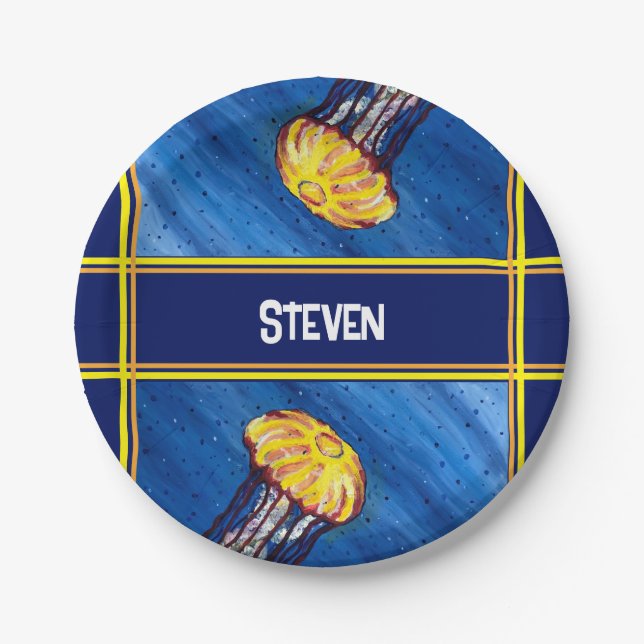Personalised Jellyfish Paper Plate (Front)