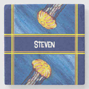 Personalised Jellyfish Stone Coaster