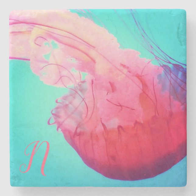 Personalised Jellyfish Stone Coaster (Front)