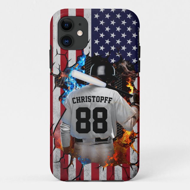 Personalised Jersey American Baseball Case-Mate iPhone Case (Back)