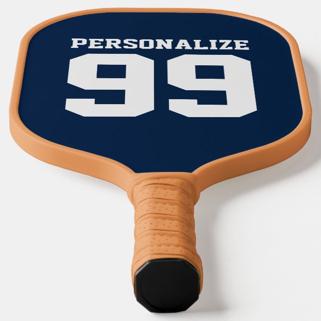 Personalised jersey number custom colour design pickleball paddle (Laydown)
