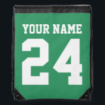 Personalised jersey number drawstring backpack bag<br><div class="desc">Personalised jersey number drawstring backpack. Cool sports / gym bag for men women and kids. Make one for yourself or team. Add your name. Perfect for basketball,  baseball,  football,  soccer,  volleyball,  softball,  lacross and more athletic games.</div>