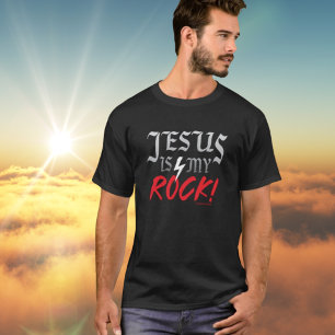 Personalised "Jesus is My Rock" Rock and Roll T-sh T-Shirt