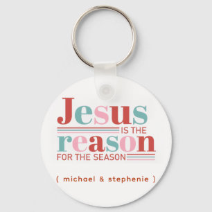 Personalised Jesus is the Reason for the Season Key Ring