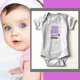 Personalised Jesus Loves You Olivia Baby Bodysuit
