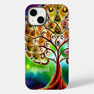 Personalised Jewel Tone Tree of Life Beautiful Case-Mate iPhone 14 Case