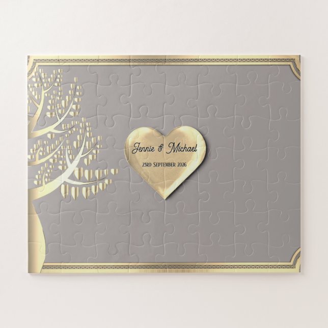 Personalised Jigsaw Puzzle Wedding Guest Book Idea (Horizontal)