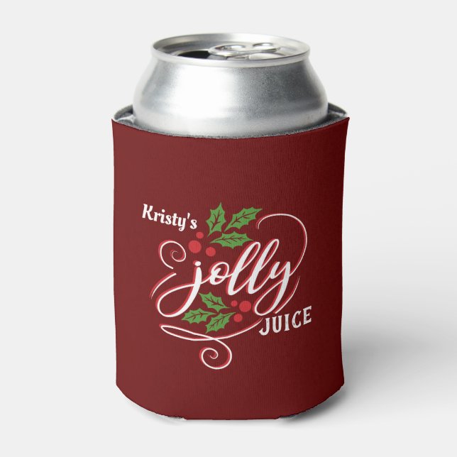 Personalised Jolly Juice Christmas Cheer Beer Can Cooler (Can Front)