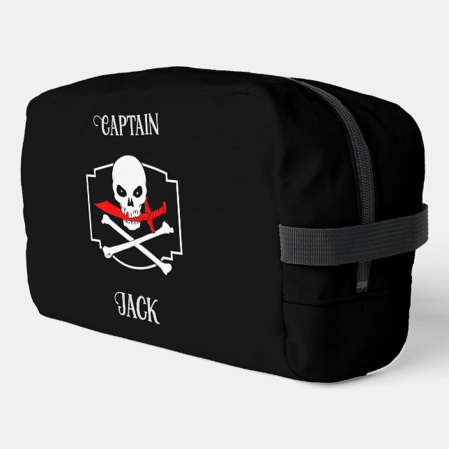 Personalised Jolly Roger (Cutlass) Dopp Kit (Left Corner)