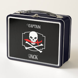 Personalised Jolly Roger (Cutlass) Metal Lunch Box