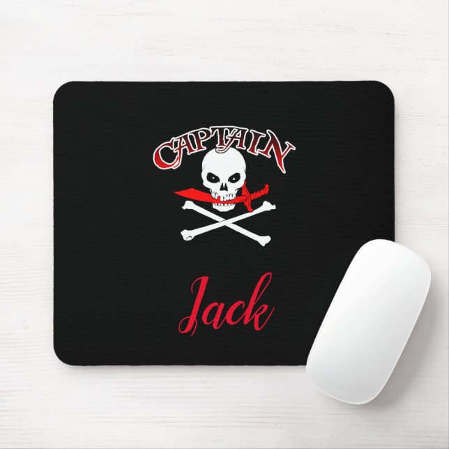 Personalised Jolly Roger (Cutlass)  Mouse Pad (With Mouse)