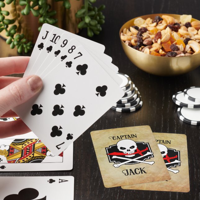 Personalised Jolly Roger (Cutlass)  Playing Cards (In Situ)