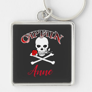 Personalised Jolly Roger (Rose) Keychain