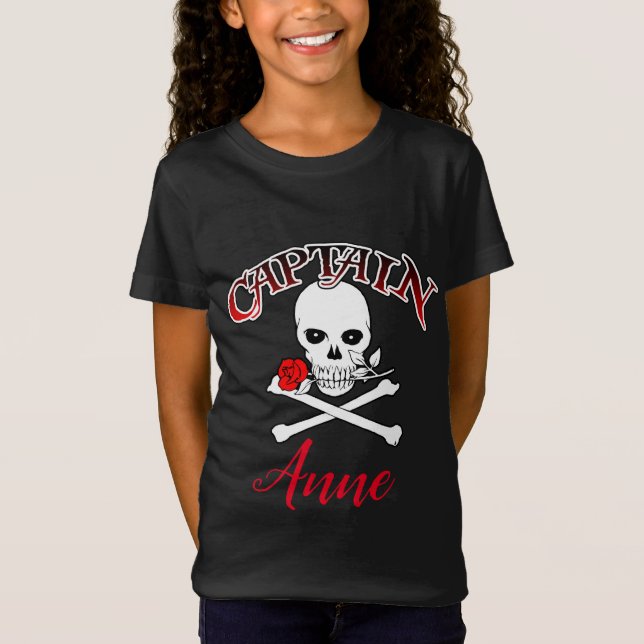 Personalised Jolly Roger (Rose) T-Shirt (Front)