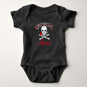 Personalised Jolly Roger (Rose) T-Shirt Baby Bodysuit