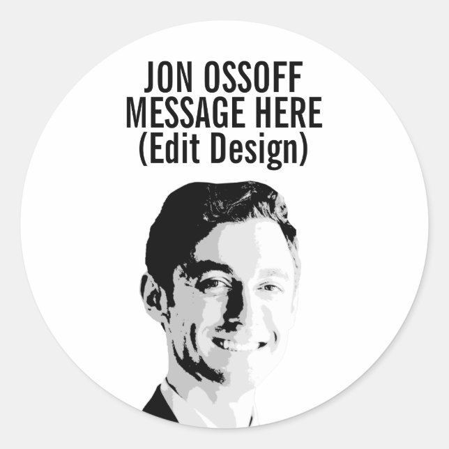Personalised Jon Ossoff Bust Classic Round Sticker (Front)