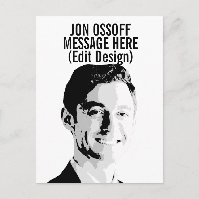 Personalised Jon Ossoff Bust Postcard (Front)