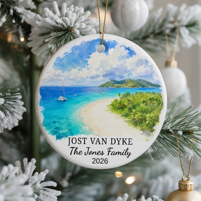 Personalised Jost Van Dyke Ceramic Ornament, Custo Tree Decoration (Creator Uploaded)
