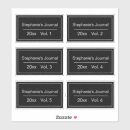 Personalised Journal Sticker Year & Volume 