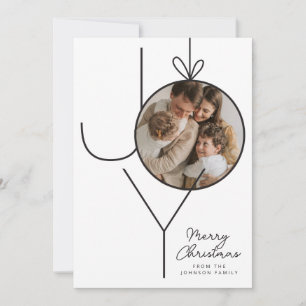 Personalised JOY Christmas Ornament Photo Card