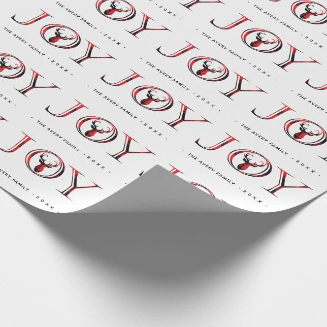 Personalised Joy Elegant Christmas Wrapping Paper (Corner)