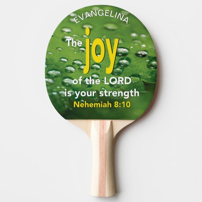 Personalised Joy Of The Lord Ping Pong Paddle (Front)