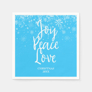 Personalised Joy Peace Love Napkin