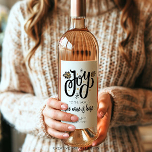 Personalised Joy To The World Funny Gift Wine Label